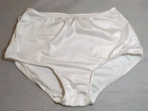 VTG Fancy Pants Shiny Nylon Spandex White Panties Pockets Small New Without Tags - Picture 1 of 5