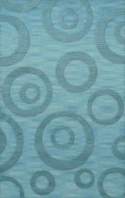 Blue Transitional Bubbles Rings Area Rug Circles DV5 - Image 1 of 2