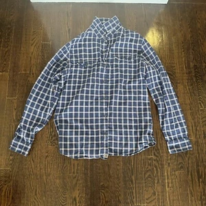Banana Republic Shirt Mens XL Blue Casual Plaid Button Down Pocket Long Sleeve - Picture 1 of 10
