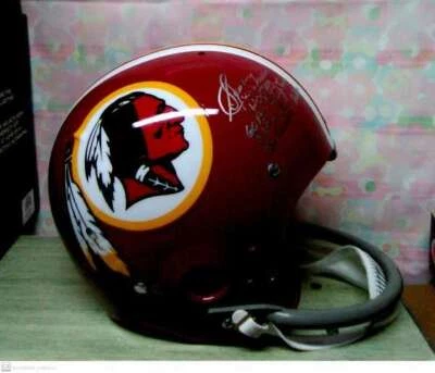 CAPACETE SONNY JURGENSEN ASSINADO REDSKINS VERMELHO "TK" 1BAR HOF83 4 INSCRIÇÕES - Imagem 1 de 3