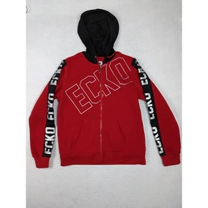 Ecko Red Full Zip Hoodie Jacket L Black Red Cotton Blend - Picture 1 of 11
