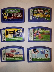 6 LeapFrog Leapster Childrens Games Disney Cars Batman Games UNTESTED - Picture 1 of 5