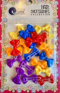 Multicolor Bow-Tie shaped hair barrettes, clip, snap for braids, twists, etc - Picture 1 of 1