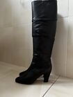Ladies Hobbs Black Leather Momo Slouch Long Boot Size 39.5