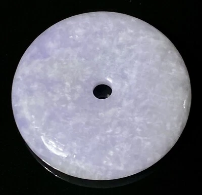 GRAN COLGANTE BIRMANO MOTEADO SEDOSO PÚRPURA HELADO LAVANDA JADEÍTA JADE-A DONUT de 16 gm Foto 1 de 4