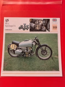 AJS 500 cc SUPERCHARGED V-4 1939 Motorcycles Atlas Ed. 1999 free shipping - Picture 1 of 1