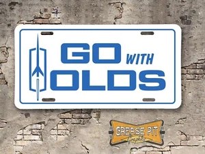 "Go with Olds" Oldsmobile Aluminum Booster License Plate Insert - Picture 1 of 1