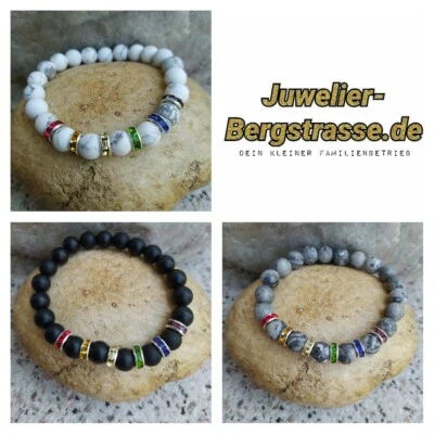 Armband Regenbogen Edelstein 8mm Perlen Kugeln Rainbow Glück Regenbogenflagge - Bild 1 von 4