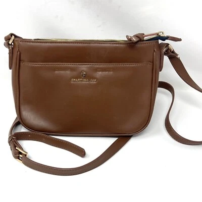 Spartina 449 Brown Leather Crossbody Purse - Image 1 of 4