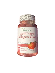 Nature Glow Glutathione Collagen Glow - Strawberry Flavor 60 Organic Gummies - Picture 1 of 3