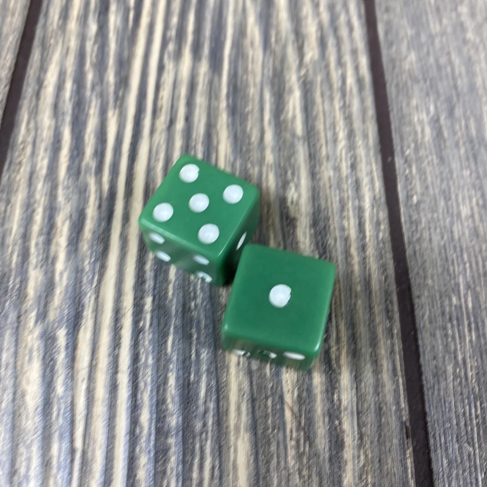 Hasbro 1999 Risk Replacement Piece Part 2 Green Dice Die - Image 1 of 2