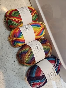 Felici Sock Yarn Fingering Weight Wool Nylon Summer Nights Lot Of 4 - Picture 1 of 13