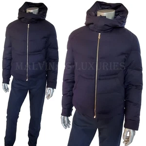 VERSACE COLLECTION JACKE HERREN BLAU WOLLE KAPUZE PUFFER STYLE Gr. 50 L LARGE - Bild 1 von 14