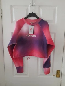 Converse L.F.C.Liverpool Football C Purple& Pink Women Cropp Sweatshirt Size XS - Picture 1 of 11
