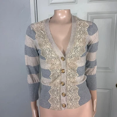 Cárdigan de encaje mediano vintage Y2K Charlotte Tarantola para mujer Q24 Foto 1 de 4
