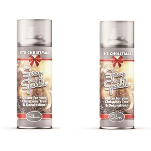 Silber Glitzer Spray 200ml für Weihnachtsbaum, Basteln Deko & Kunst Metallic - Bild 1 von 5
