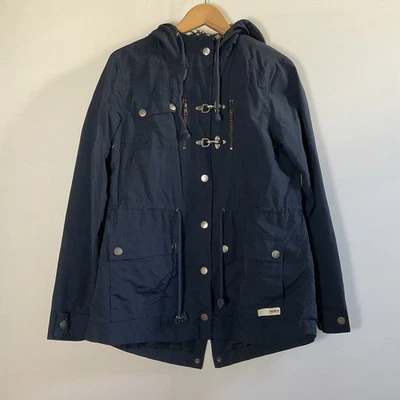 Chaqueta Parka Utilitaria con Capucha Brooklyn Industries Azul Marino Cordón Cremallera A Presión M Foto 1 de 4