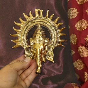 9" Bellissimo Lord Ganesha Ornato Appeso da Parete Decorazione Ingresso Casa Regalo Natale - Foto 1 di 10