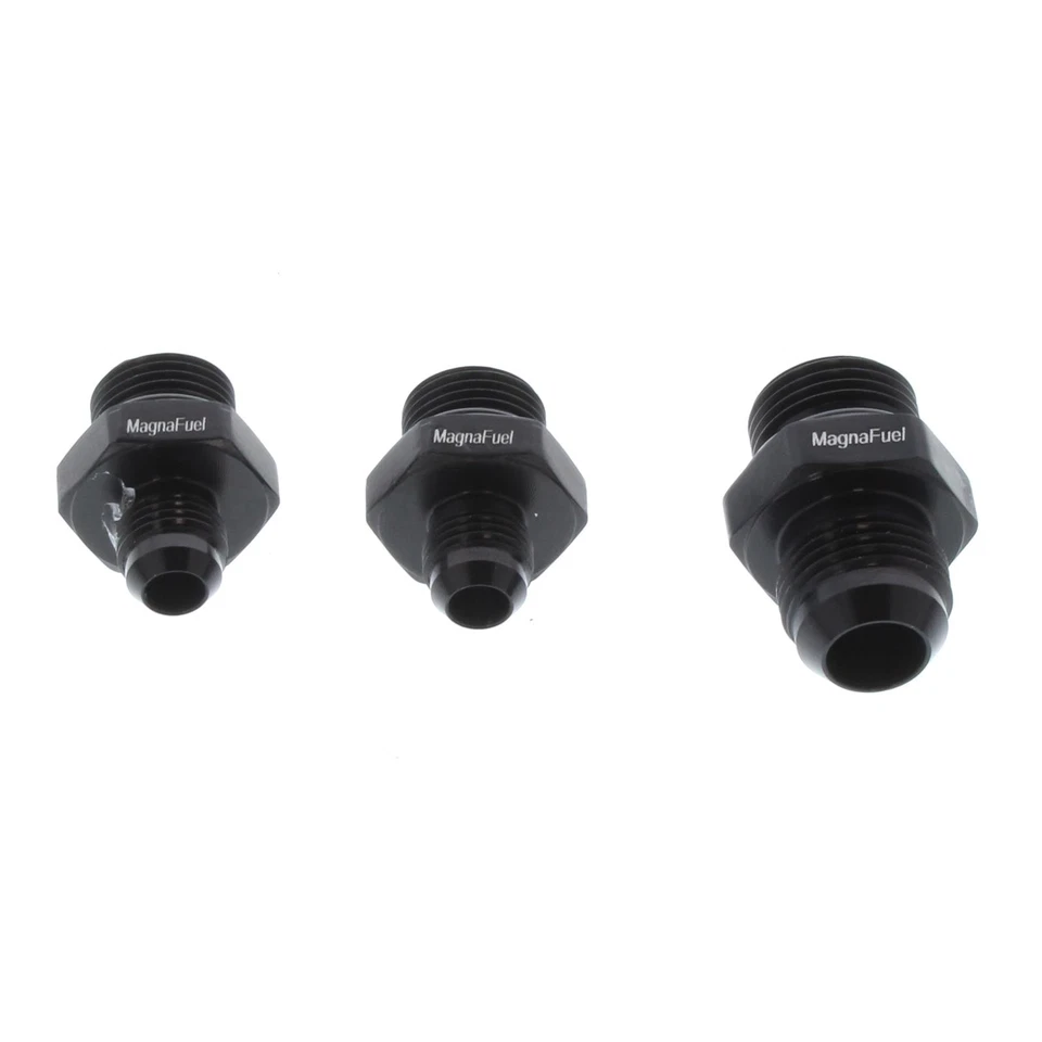 MagnaFuel Fitting Kit MP-3608-BLK; -10 ORB to AN x1, -08 ORB to -06AN x2, Black - Image 1 of 1
