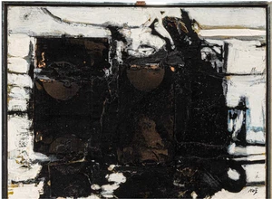 Escuela Siglo XX - Abstracto en Blanco y Negro (Firmado Katz) - Imagen 1 de 4