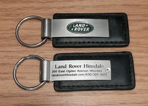 2x Land Rover Hinsdale, Illinois Genuine Black Leather Metal Key Ring Fob - Picture 1 of 6