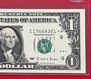 STAR NOTE $1 1995 1 I/* BLOCK (fw) ( MINNEAPOLIS ) Uncirculated - Picture 1 of 3