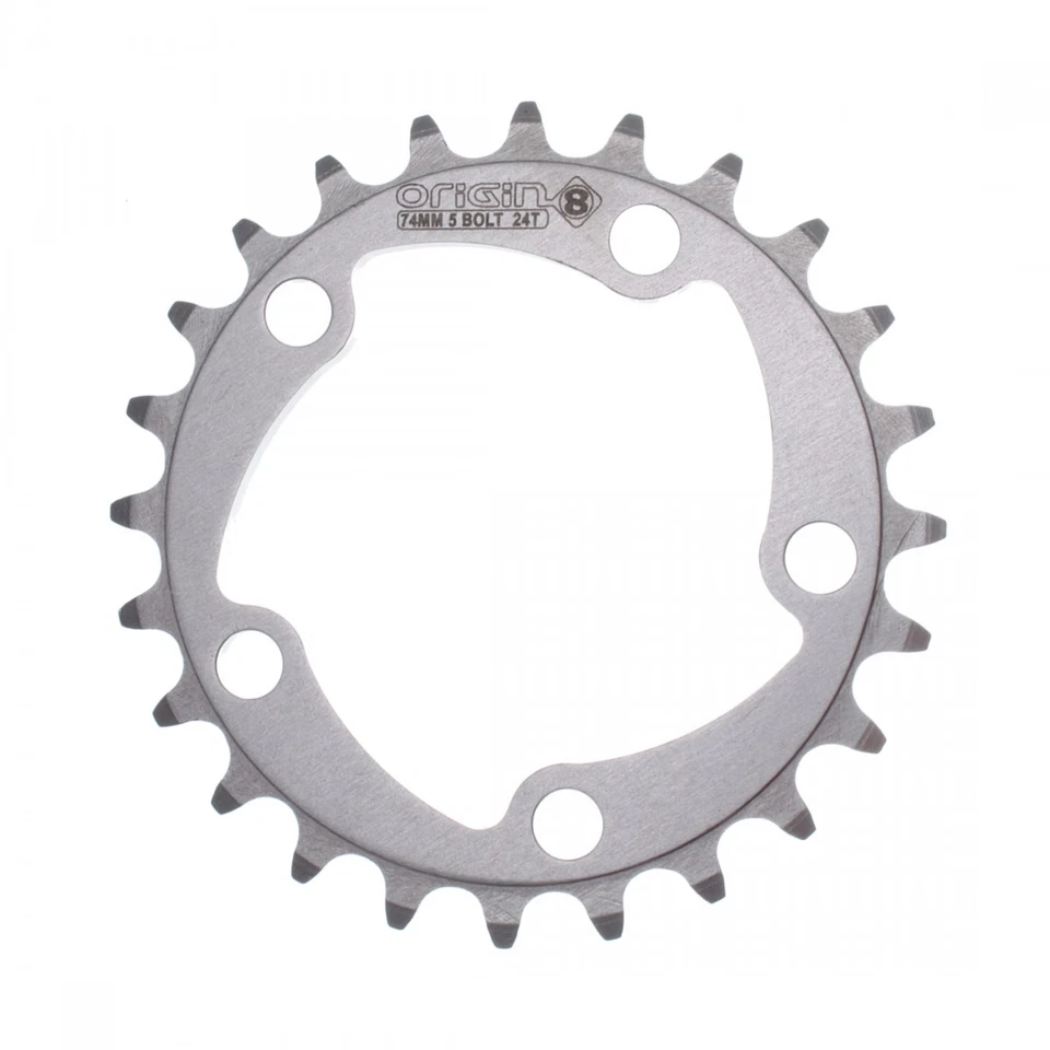 Origin8 Blade 74mm 5-bolt 24t Silver Alloy Bicycle Chainring