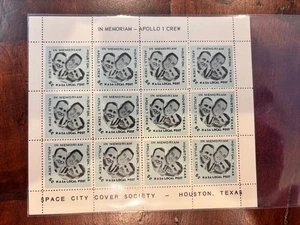 Apollo 1 Mini-Sheet SCCS Space City Cover Society MNH NLP NASA Local Post !! - Picture 1 of 1