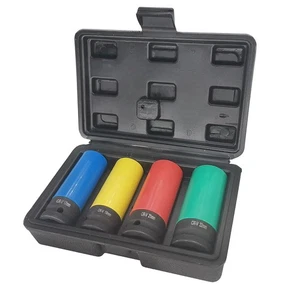 Enchufe de impacto protector de rueda motriz de 1/2 pulgada, juego de enchufes profundos de pared delgada con... - Imagen 1 de 6
