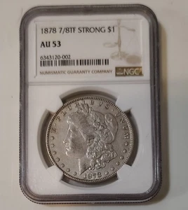1878 7/8TF Strong 1 $ AU53 Morgan Dollar NGC Certified - Bild 1 von 2