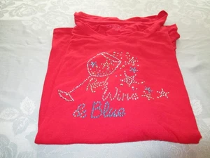 Womens red white and wine short sleeve t shirt v-neck Casey Key plus size 2X - Picture 1 of 2