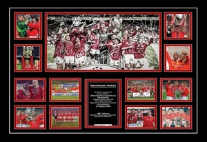Manchester Utd 98-99 Treble Champions Signed Limited Edition Memorabilia Print - Bild 1 von 36