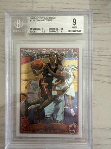 2003-04 TOPPS CHROME ROOKIE #115 DWAYNE WADE DRAFT PICK BECKETT MINT 9 - Picture 1 of 2