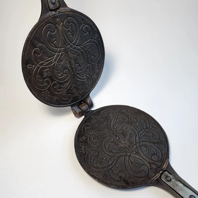 Máquina para hacer pizzleras Krumkake de hierro fundido Jotful Noruega de colección Foto 1 de 4