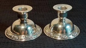 Coppia di portacandele vintage Oneida argentieri - Foto 1 di 8