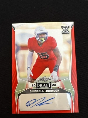 2023 Leaf Draft - Autographs Quindell Johnson #BA-QJ1 Red (AU, RC) - Image 1 of 2
