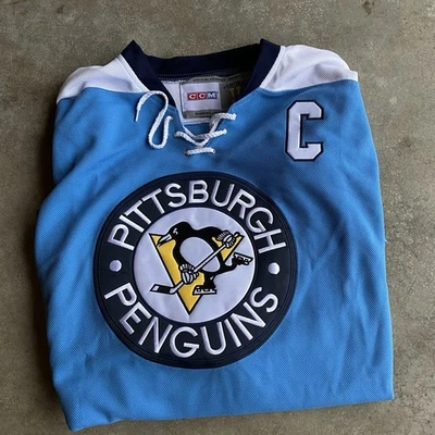 Винтажная мужская футболка Pittsburgh Penguins Sidney Crosby CCM альтернативный ремень для боя 50 - Изображение 1 из 4