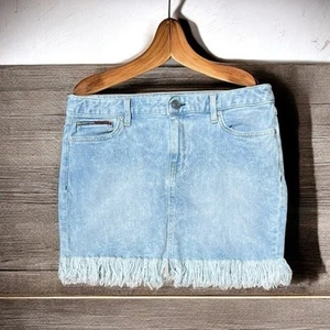 🌻Tommy Hilfiger leichter Denim ausgefranster Saum Western Freizeit Rock Größe 10 - Bild 1 von 7