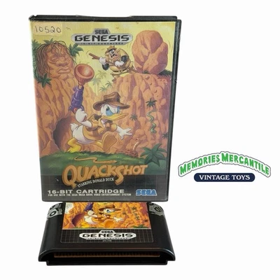 QuackShot Starring Donald Duck (Sega Genesis, 1991) Cartridge and Case  - Image 1 of 4