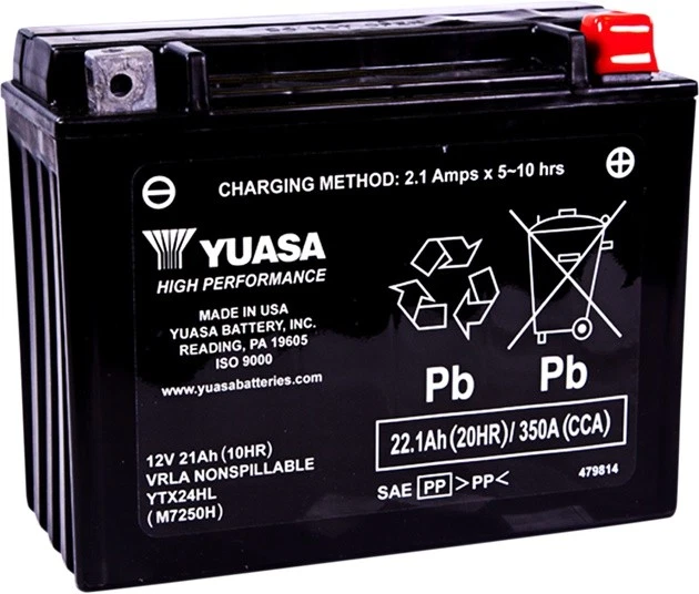 Yuasa High Performance Maintenance Free Battery YTX24HL #YUAM7250H Can-Am — 第 1/1 张图片