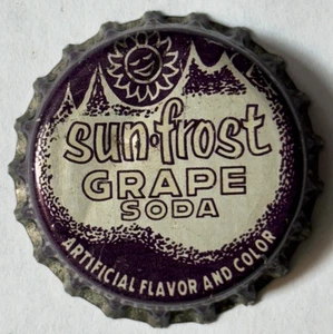 SUN-FROST GRAPE SODA BOTTLE CAP DR. PEPPER BOT'G. CO., DANVILLE, KY; USED CORK - Picture 1 of 4