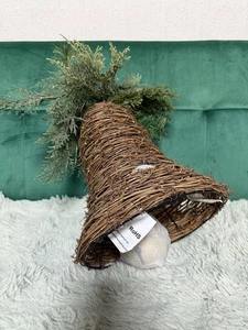 Vorbeleuchtete Weihnachtsdeko Glocke Rattanglocke Neu - Bild 1 von 6