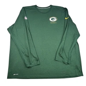 Green Bay Packers Shirt Mens 3XL Green NFL Football Dri Fit Long Sleeve Nike - Picture 1 of 8