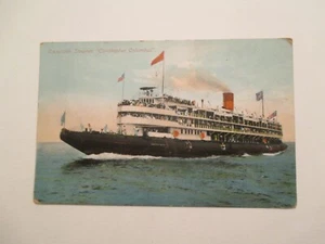Barco postal excursión vapor Cristóbal Colón 1908 - Imagen 1 de 2