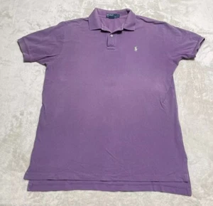 Polo Ralph Lauren Shirt Men's Large Purple Shirt Green Logo Pony Vintage - Picture 1 of 6