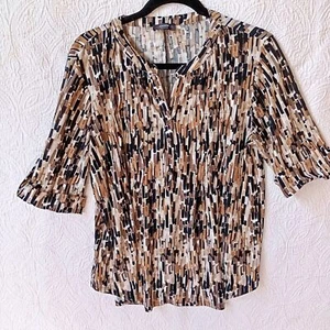 Cocomo Top For Women Printed Size 4 Petite 3/4 Sleeve - Picture 1 of 10