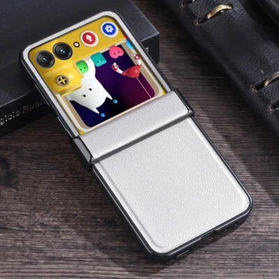 Funda con bisagra de cuero ultra lujosa a prueba de golpes para Motorola Razr 2025/Razr 40 Foto 1 de 4