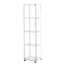 Stacked Display Cabinet Tempered Glass 4 Tier Shelves Magnetic Door 164cm Tall