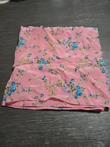 Pretty Pink Scarf with Blue Flowers - Picture 1 of 1