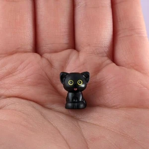 Tiny LEGO Cat - Cute Black Lego Cat with Tongue Poking Out - Minifigure Scale - Picture 1 of 5